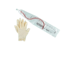 Touchless Red Rubber Catheter Kit With Insertion Supplies